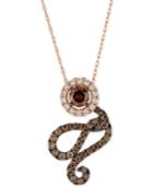 Le Vian Chocolatier Diamond Swirl Pendant Necklace (1 Ct. T.w.) In 14k Rose Gold