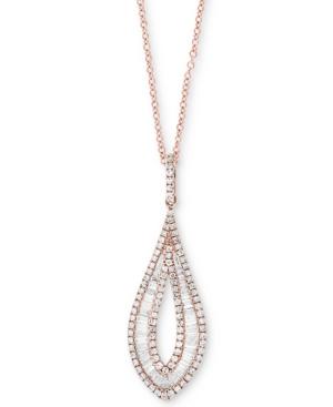 Classique By Effy Diamond Drop 18 Pendant Necklace (9/10 Ct. T.w.) In 14k Rose Gold