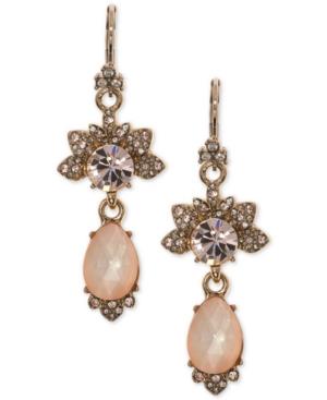 Marchesa Gold-tone Multi-stone Double Drop Earrings