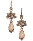Marchesa Gold-tone Multi-stone Double Drop Earrings