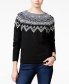 Hooked Up By Iot Juniors' Rhinestone Fair Isle Sweater