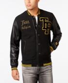 True Religion Men's Collegiate Leather-sleeve Jacket