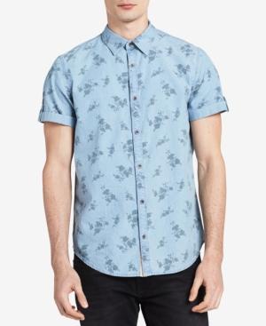 Calvin Klein Jeans Men's Light Denim Floral Shirt