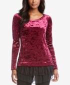 Karen Kane Velvet Lace-hem Top