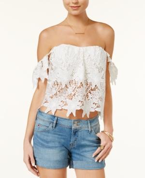 Astr Adela Floral-lace Crop Top