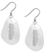 Lucky Brand Silver-tone Sculptural Bean Drop Earrings