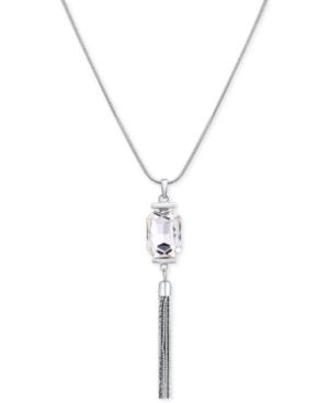 Guess Crystal Fringe Pendant Necklace