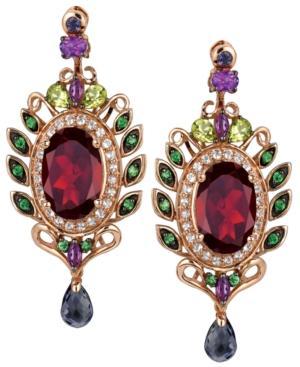 Le Vian Oval-cut Garnet (10 Ct. T.w.) And Multistone (3-5/8 Ct. T.w.) Drop Earrings In 14k Rose Gold