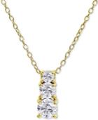Giani Bernini Cubic Zirconia Graduated 18 Pendant Necklace In Sterling Silver, Created For Macy's