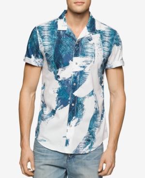 Calvin Klein Jeans Men's Palm Camp Short-sleeve Shirt
