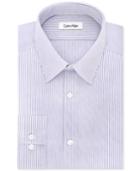 Calvin Klein Steel Men's Slim-fit Non-iron Performance Striped Dress Shirt