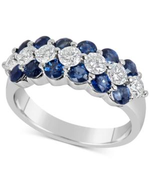Sapphire (1-5/8 Ct. T.w.) And Diamond (5/8 Ct. T.w.) Ring In 14k White Gold