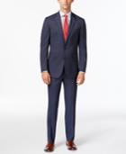 Kenneth Cole Reaction Slim-fit Navy Ministripe Suit