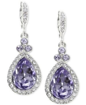 Givenchy Silver-tone Large Teardrop Pave Drop Earrings