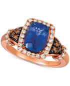 Le Vian Blueberry Tanzanite (2 Ct. T.w.), Nude Diamonds (1/3 Ct. T.w.) & Chocolate Diamonds (1/8 Ct. T.w.) Ring Set In 14k Rose Gold