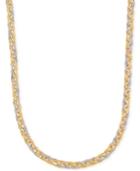 Two-tone Braided Collar Necklace In 14k Yellow And White Gold, Made In Italy