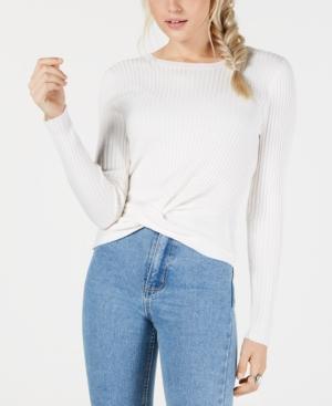 Hooked Up By Iot Juniors' Ribbed Twist-hem Sweater