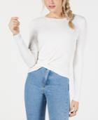 Hooked Up By Iot Juniors' Ribbed Twist-hem Sweater