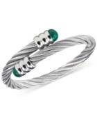 Charriol Women's Celtic Malachite-accent Stainless Steel Cable Bangle Bracelet 04-01-1165-4