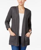 Karen Scott 3/4 Sleeve Pocket Cardigan, Only At Macy's