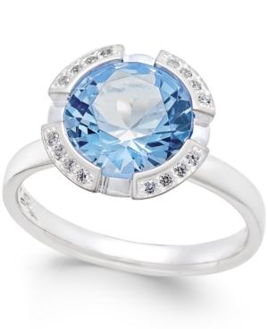 Thomas Sabo Blue Crystal Solitaire Ring In Sterling Silver