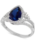 Lab Created Sapphire (2-3/8 Ct. T.w.) And White Sapphire (3/8 Ct. T.w.) Ring In Sterling Silver