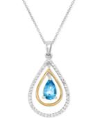 Blue And White Topaz Pendant Necklace (1 Ct. T.w.)