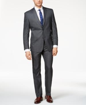Marc New York By Andrew Marc Men's Classic-fit Medium Gray Windowpane Suit
