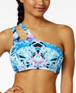 Bar Iii Hot Tropic Printed One-shoulder Crop Bikini Top, Only At Macy's Women's Swimsuit
