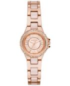 Michael Kors Women's Petite Camille Blush Acetate And Rose Gold-tone Stainless Steel Bracelet Watch 26mm Mk4292
