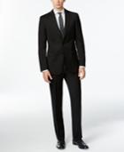 Calvin Klein Solid Wool Black Slim X Fit Suit