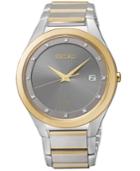 Seiko Men's Solar Diamond Accent Two-tone Stainless Steel Bracelet Watch 39mm Sne344 - Only At Macy's!