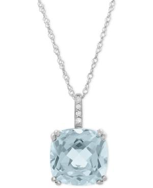 Aquamarine (2-5/8 Ct. T.w.) And Diamond Accent Pendant Necklace In 14k White Gold