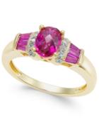 Ruby (1-1/2 Ct. T.w.) And Diamond Accent Ring In 14k Gold