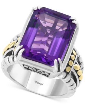 Effy Amethyst Statement Ring (10-7/8 Ct. T.w.) In Sterling Silver & 18k Gold