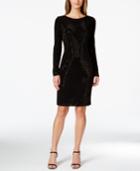 Calvin Klein Embellished Long-sleeve Bodycon Dress