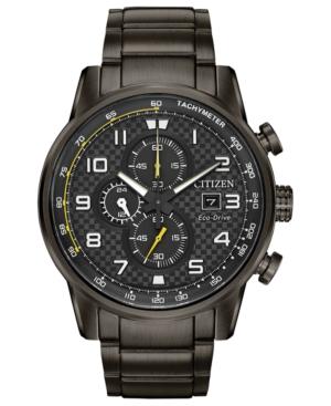 Citizen Men's Chronograph Eco-drive Primo Gray Stainless Steel Bracelet Watch 45mm