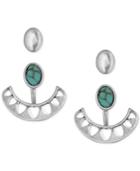 Lucky Brand Silver-tone Stone And Crescent Earring Jacket Earrings