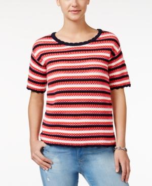 Tommy Hilfiger Zoe Striped Crochet-knit Top