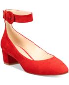 Nine West Brianyah Buckle Block-heel Pointed Pumps Women's Shoes