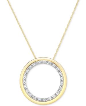Diamond Circle Pendant Necklace (1/4 Ct. T.w.) In 14k Gold