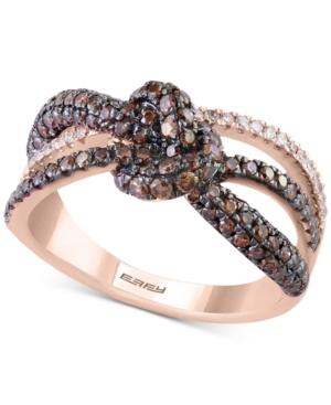 Effy Diamond Love Knot Ring (1-1/10 Ct. T.w.) In 14k Rose Gold