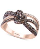 Effy Diamond Love Knot Ring (1-1/10 Ct. T.w.) In 14k Rose Gold