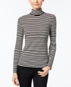 Charter Club Striped Turtleneck Top, Only At Macy's