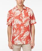 Tasso Elba Men's Linen And Silk Woodblock Leaf Print Shirt, Only At Macy's