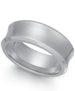 Sutton By Rhona Sutton Stainless Steel Men's Matte Finish Concave Ring