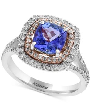 Effy Final Call Tanzanite (1-5/8 Ct. T.w.) And Diamond (3/4 Ct. T.w.) Ring In 14k White And Rose Gold