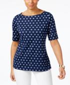 Karen Scott Daisy-print T-shirt, Only At Macy's