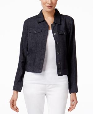 Eileen Fisher Cropped Chambray Denim Jacket