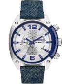 Diesel Men's Chronograph Overflow Blue Denim Strap Watch 49mm